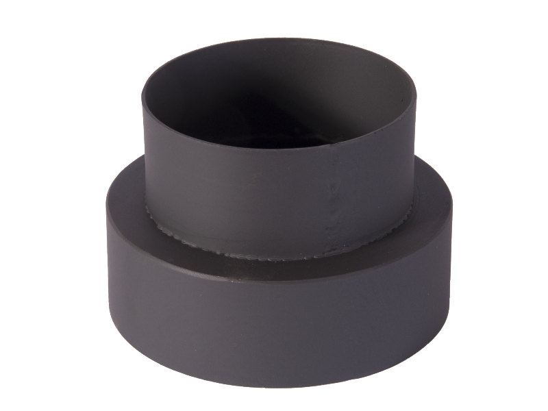 Dymová redukcia 150/120 mm čierna
